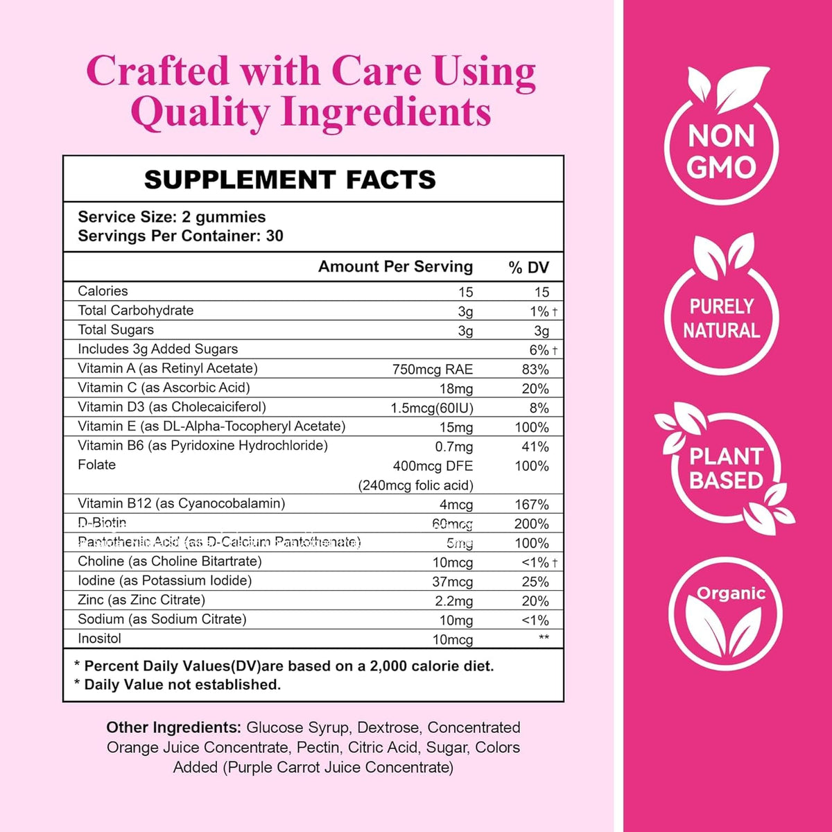 Arompcoslife Inositol Gummies for Women, 60 Count, Myo-Inositol Supplement with Folate & Vitamins B6 & B12, Supports Daily Wellness, Orange Flavor