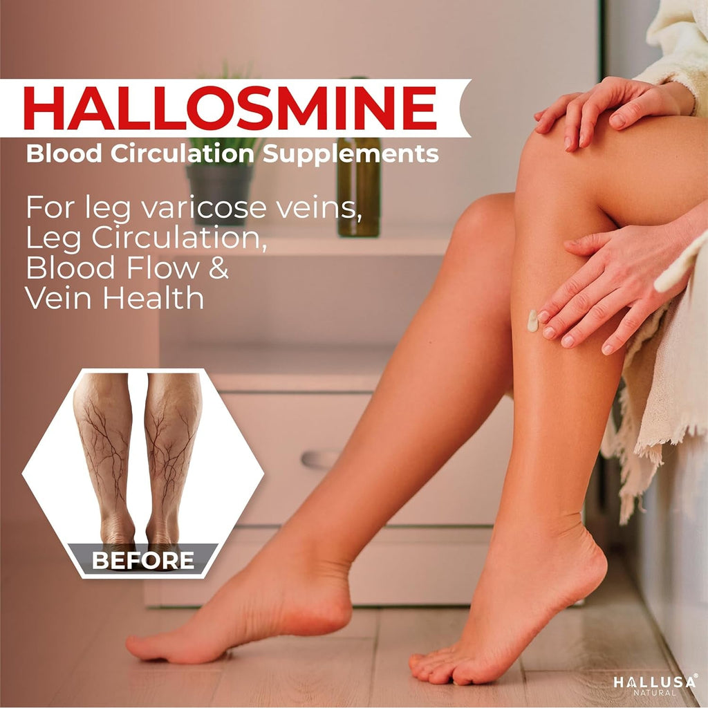 Hallusa Natural Diosmin Circulation - Support for Circulation and Veins - DIOSMIN - DIOSMINE- DIOSMINA - Circulation & Vein Support Supplement
