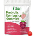 Probiotic Kombucha Gummy - Prebiotics, Probiotics, Postbiotics, Fiber Supplement, Slippery Elm for Bloating, Gut Health, Women and Men, 60Ct
