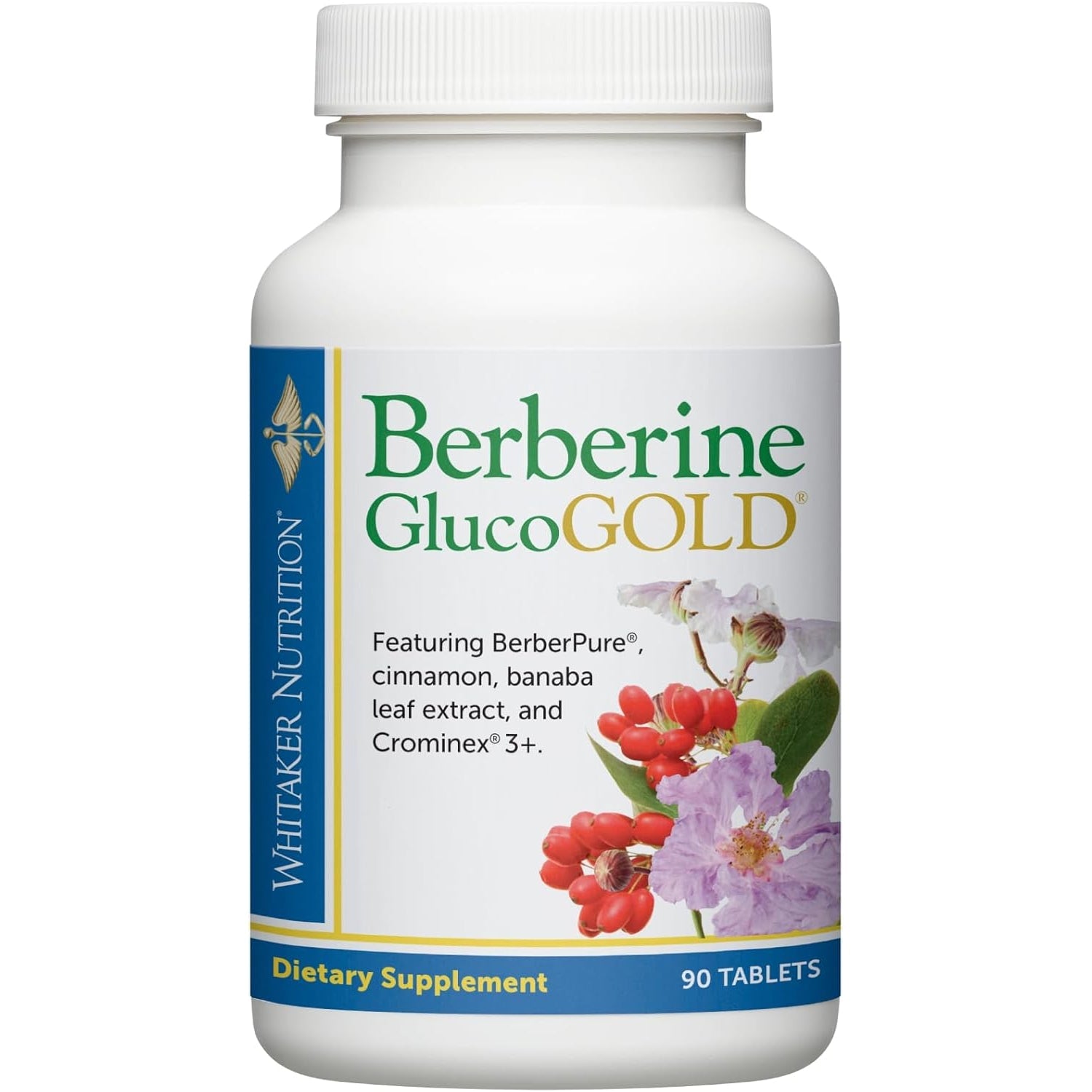 Dr. Whitaker’S Berberine Glucogold Supplement with 1500 Mg per Day of Berberpure Berberine, Concentrated Cinnamon, Crominex Chromium and Banaba Leaf Extract (90 Tablets)