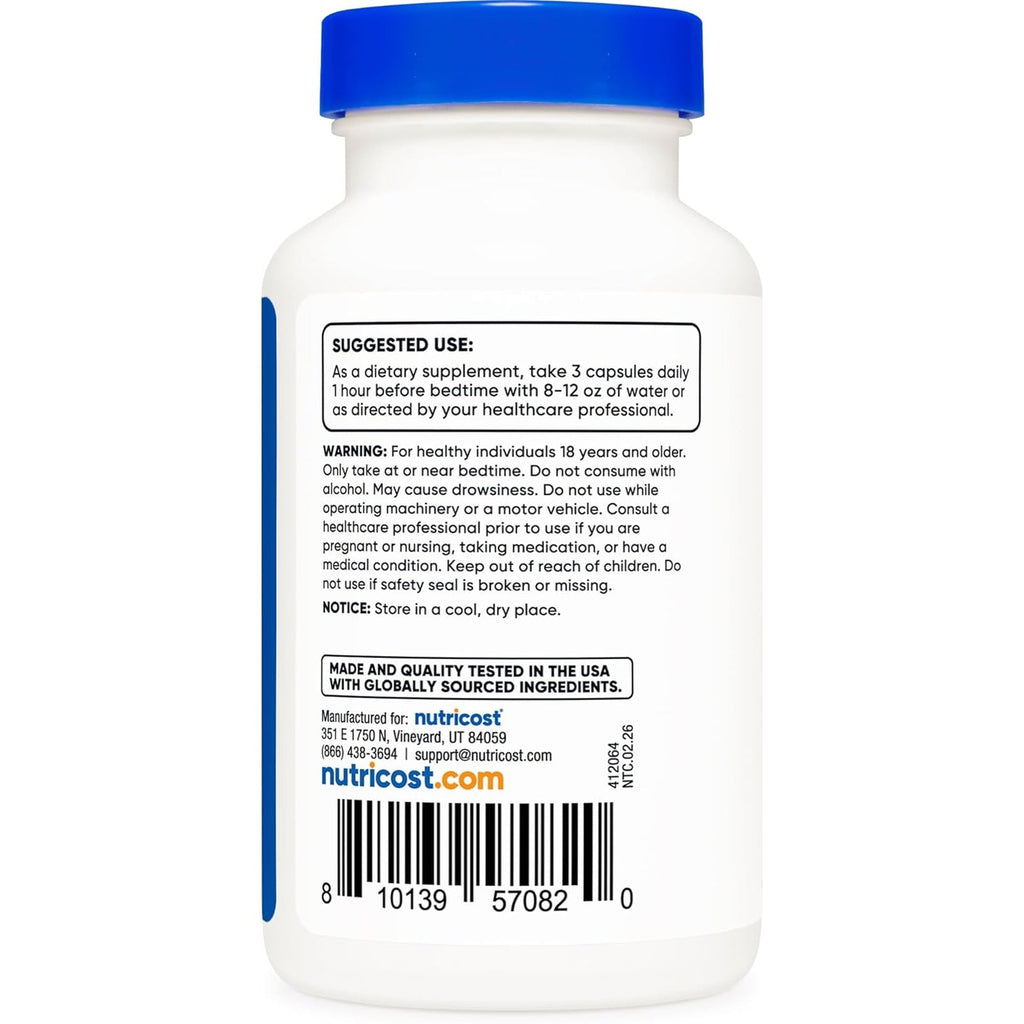 Nutricost Sleep Aid Complex 1330Mg Serving (90 Capsules) - 30 Servings