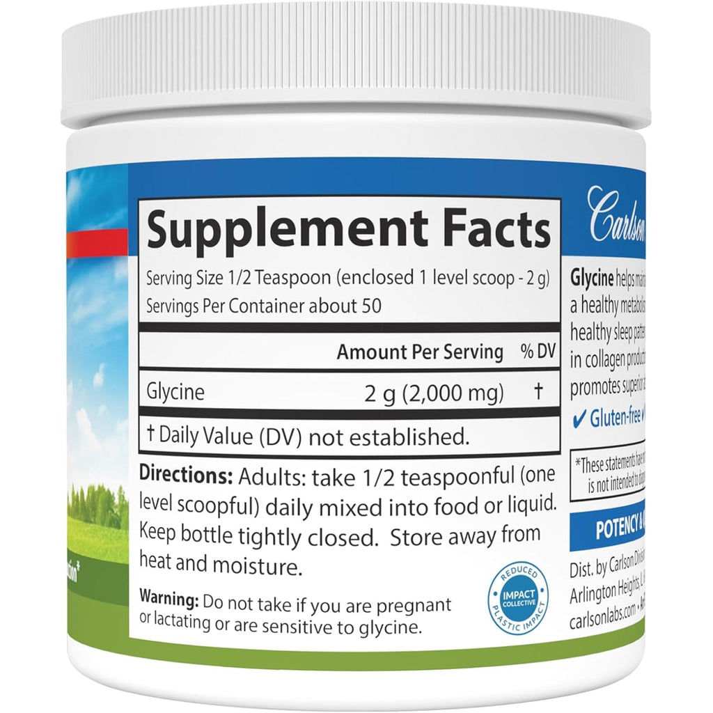 Carlson Labs Glycine Powder, 100G