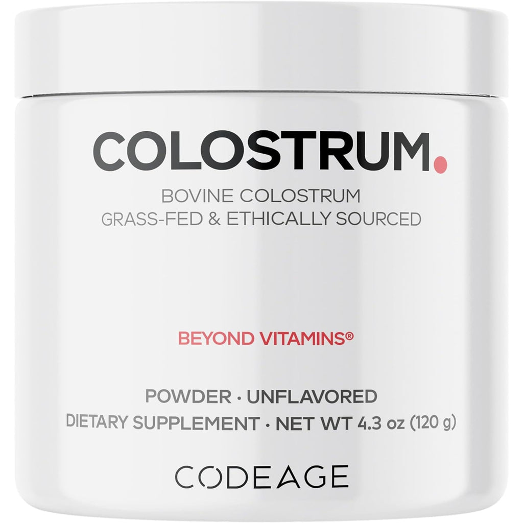 Codeage Bovine Colostrum Powder Supplement 4-Month Supply, 1000Mg per Serving, Grass-Fed Ethically Sourced, Immunoglobulin-Rich Prized First Milk, Cold-Chain Pasteurized, Agglomerated, Non-Gmo, 4.3 OZ