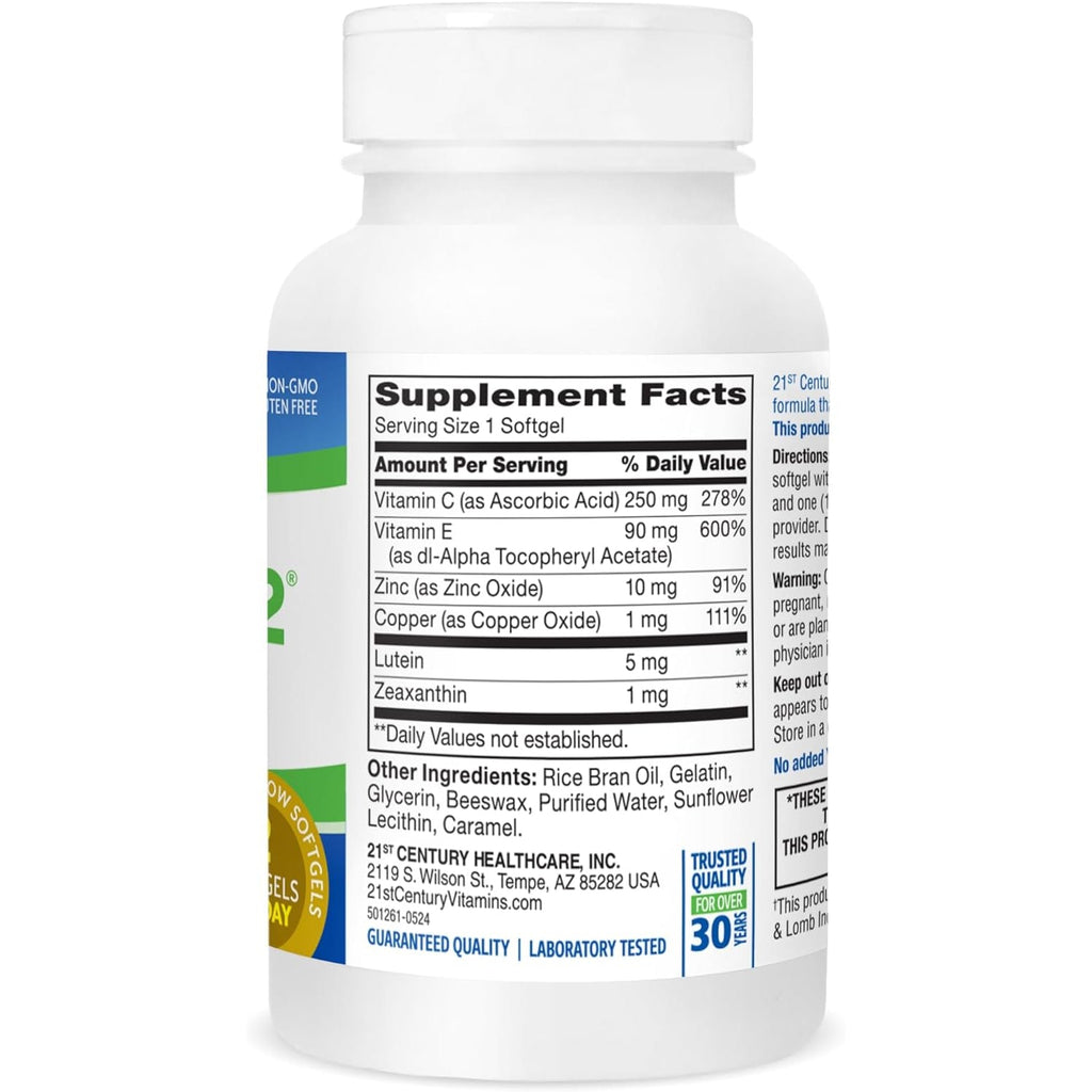 21St Century Healthy Eyes Superview 2 Softgels, 120 Count