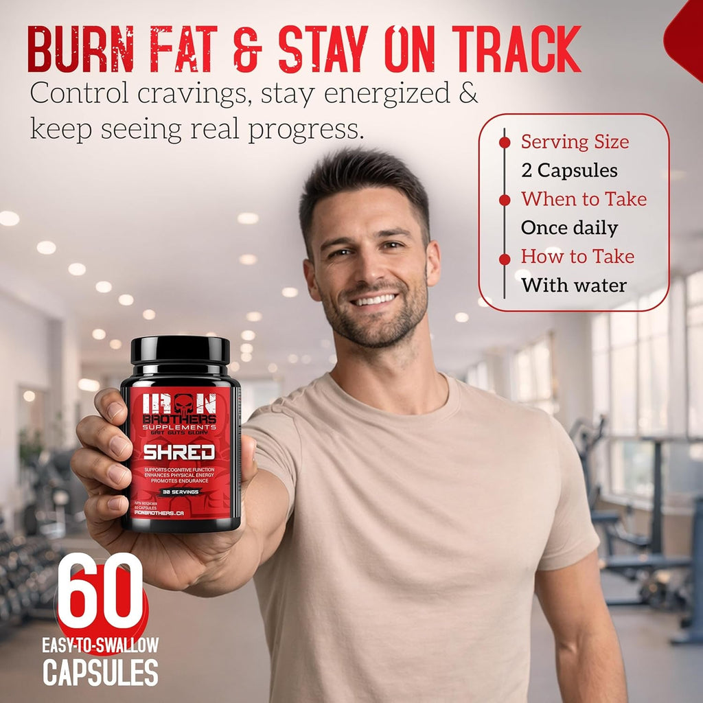 Iron Brothers Thermogenic Fat Burner – Metabolism & Appetite Support – Grains of Paradise, Green Tea & Infinergy Caffeine – Energy & Weight Loss – 60 Veggie Capsules