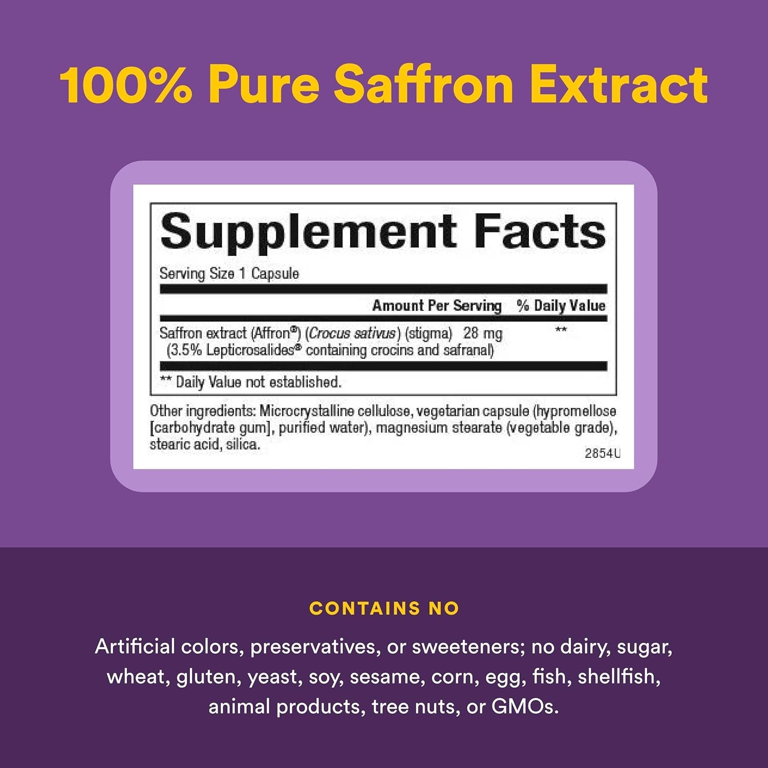 Natural Factors 100% Pure Saffron Extract - Supports Restful Sleep & Calm Outlook - Natural Herbal Supplement for Relaxation Support - 30 Vegetarian Capsules (30 Servings)