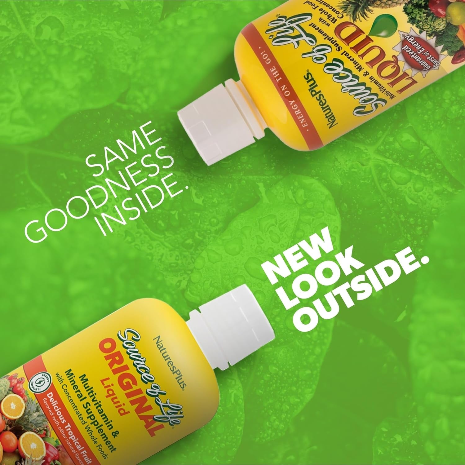 Naturesplus Source of Life Liquid, Tropical Fruit - 30 Fl Oz - Multivitamin & Mineral Supplement - Gluten Free, Vegetarian - 30 Servings