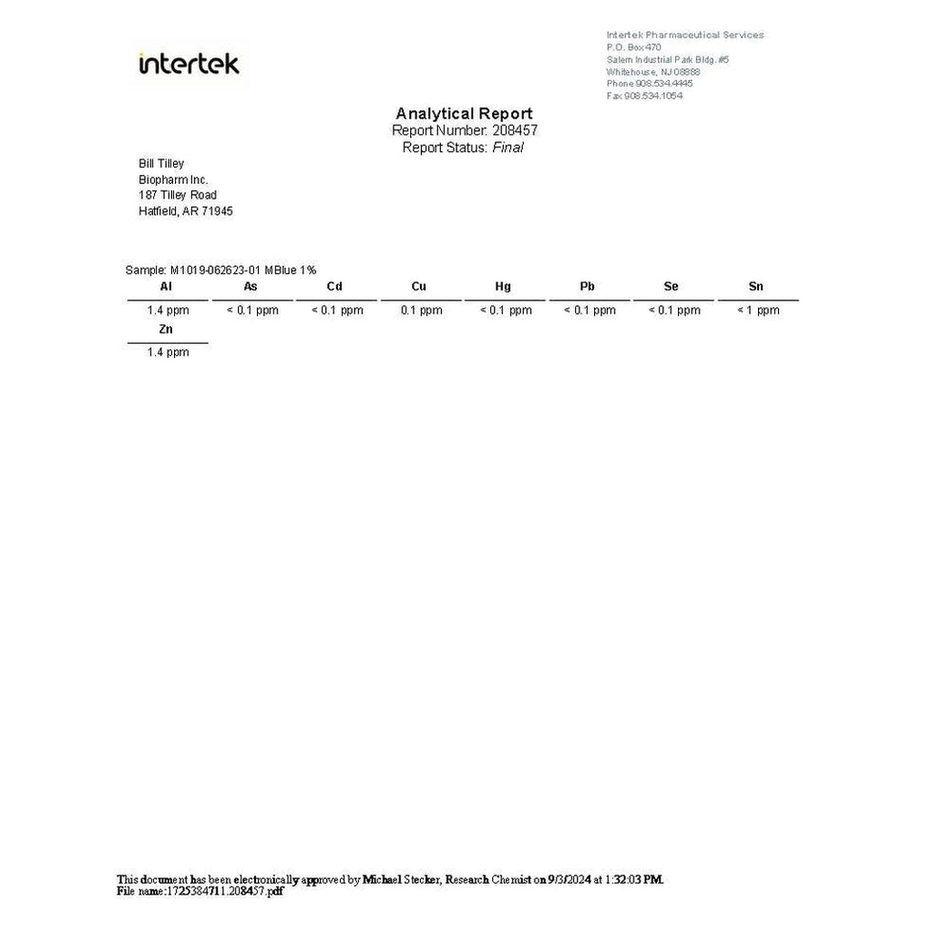 Methylene Blue, 1% USP Grade, 50 Ml (1.69 Fl Oz); 3Rd Party Tested; for Academic and Analytical Applications