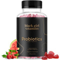 Black Girl Vitamins - Probiotic Gummies for Digestive Health and Immune Support, Gluten-Free Vitamins, (Raspberry-Watermelon), 60Ct