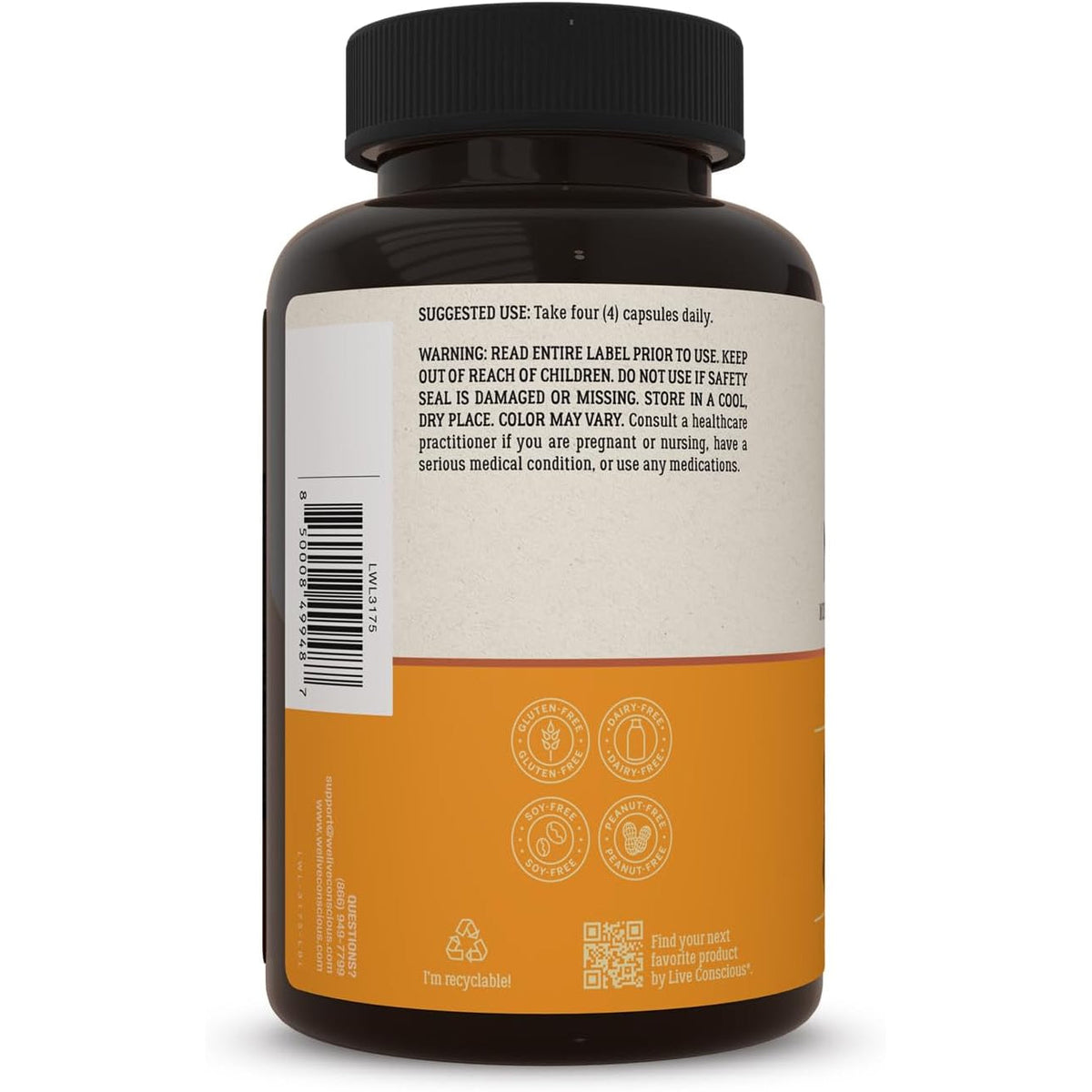 Live Conscious Glucosamine Chondroitin with MSM, Hyaluronic Acid, and More - Movewell Joint Health Supplement