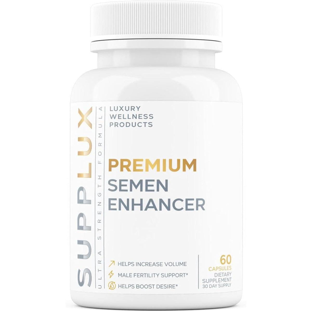 Semen Fertility Enhancer for Men - Help Amplify Semen & Overall Health - Assists T-Levels for Male Vitality, Blood Flow Support & Performance - 3Rd Party Tested Supplement - 60 Capsules