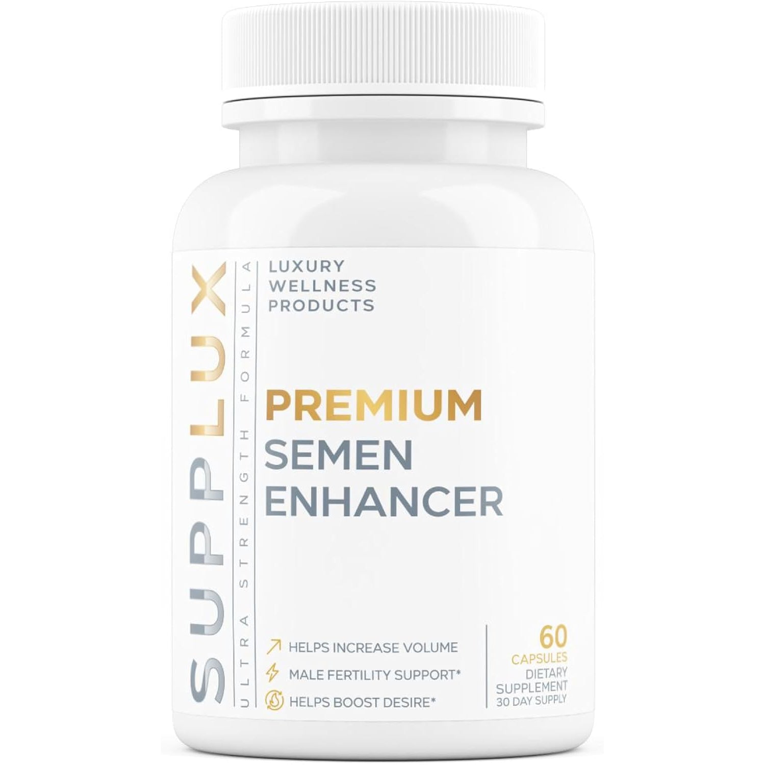 Semen Fertility Enhancer for Men - Help Amplify Semen & Overall Health - Assists T-Levels for Male Vitality, Blood Flow Support & Performance - 3Rd Party Tested Supplement - 60 Capsules