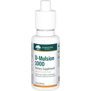 Genestra Brands D-Mulsion 1000 - Liquid Vitamin D Supplement - Natural Lemon Flavor - 1 Fl Oz