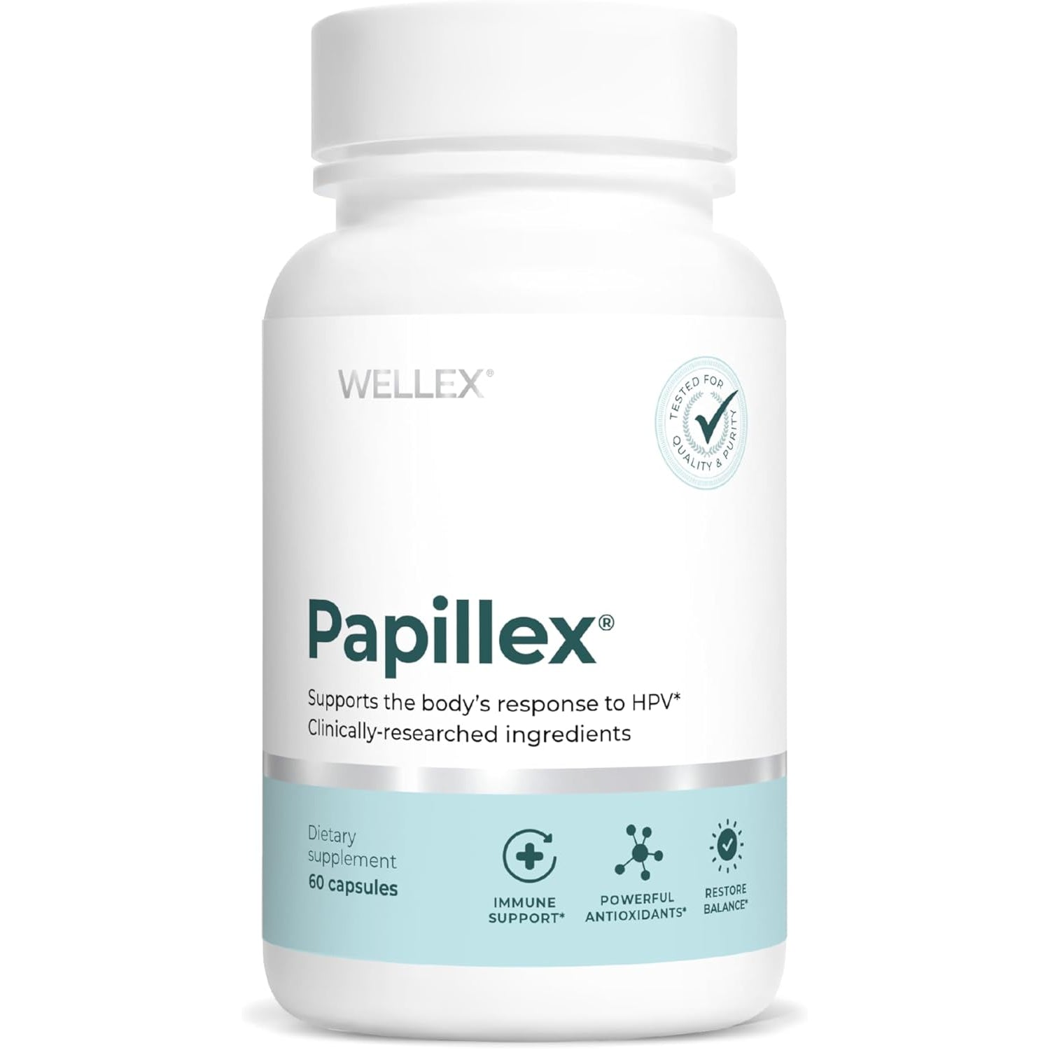 Papillex Dietary Supplement Tablets All Natural Immune Support - Immunity Defense - Best Immune System Booster - Organic 60 Capsules Bottle (Single Bottle)