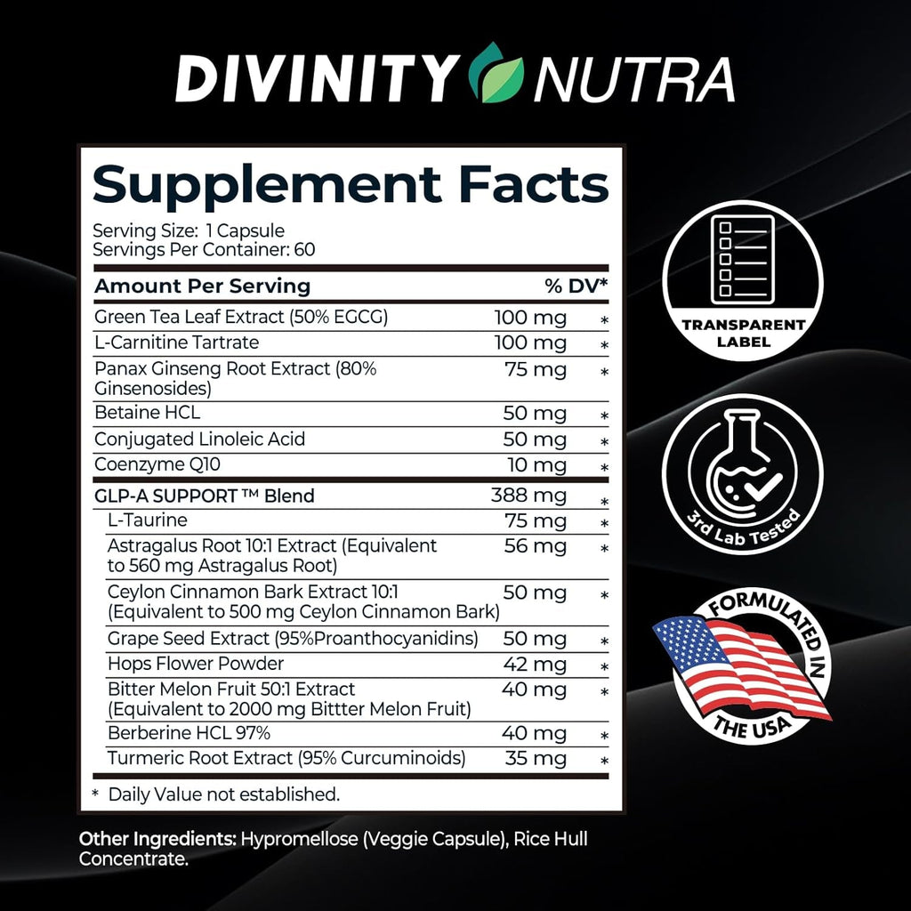Daytime Fat Burner Supplement for Men & Women,Weight Loss Pills for Women, with Green Tea Extract, Co-Q10, Turmeric, Berberine,Bitter Melon for Metabolism Appetite Support 60 Capsules