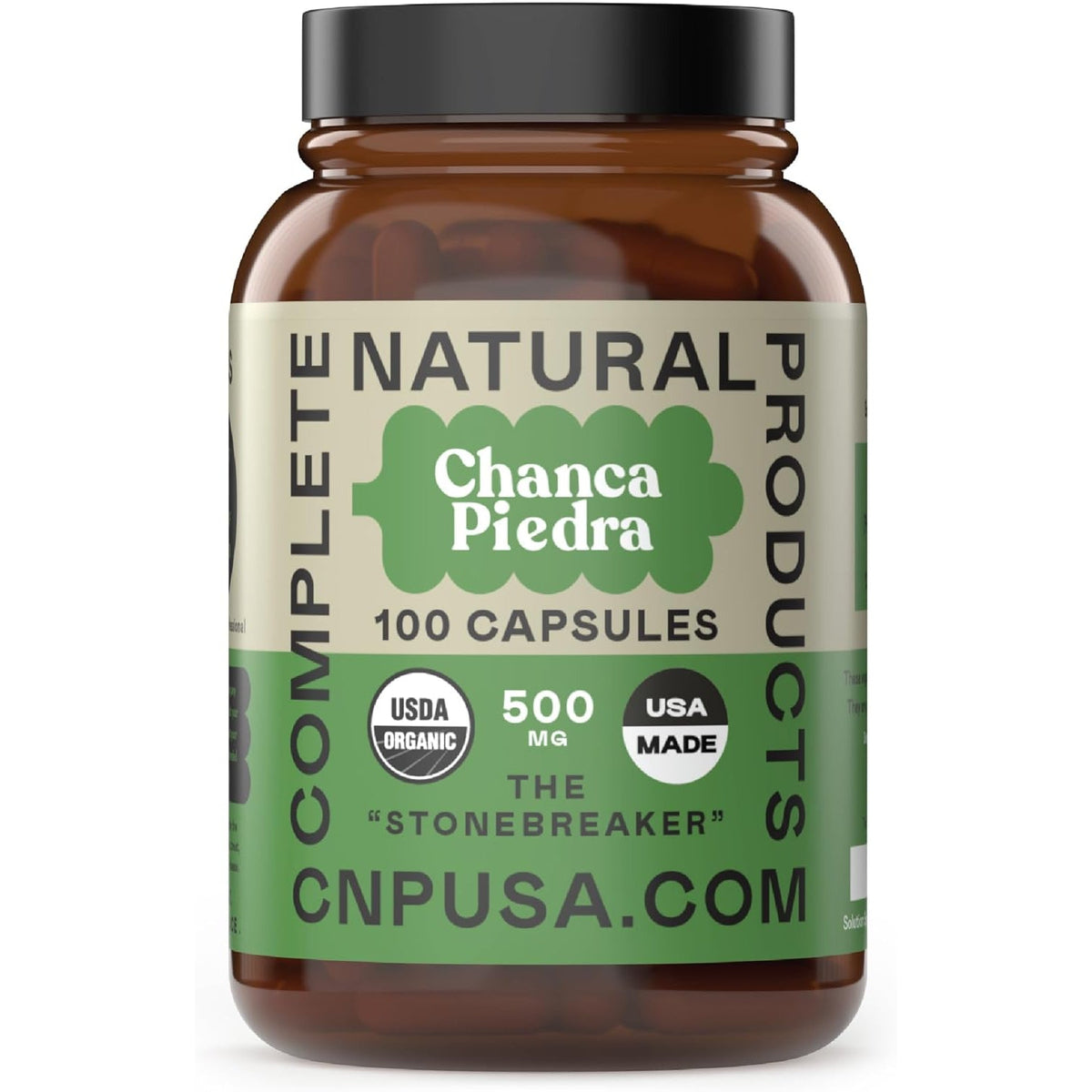 Chanca Piedra Organic Capsules 500Mg - Phyllanthus Niruri Stonebreaker Extract, Kidney Gallbladder Liver Support, 100 Chanca Piedra Capsules, Non GMO, Alcohol Free, Vegan Herbal Supplement Made in USA