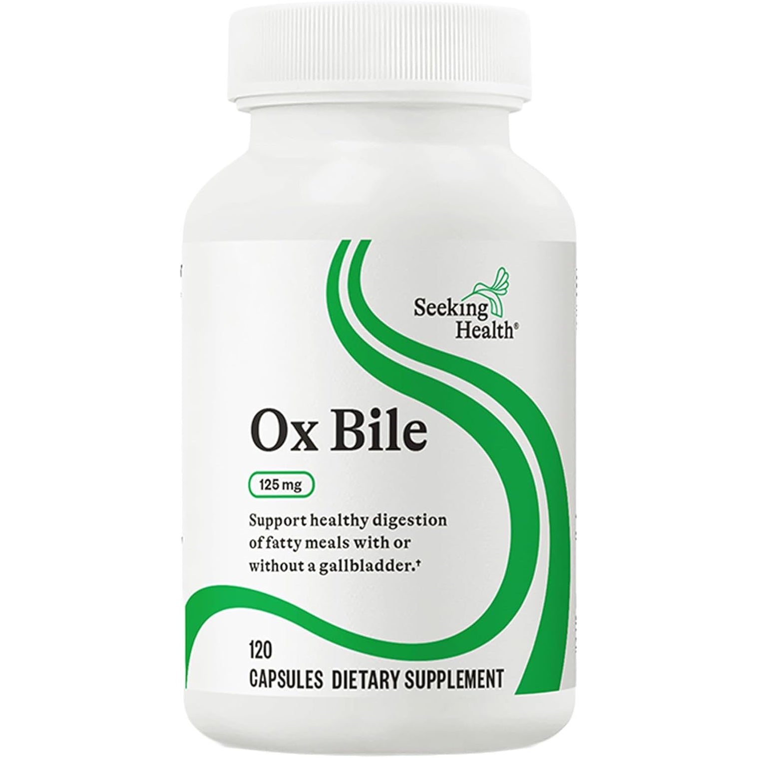 Seeking Health Ox Bile 125 - Digestive Enzyme & Gallbladder Support Supplement - Vegetarian Capsule with Digestive Enzymes - 120 Capsules