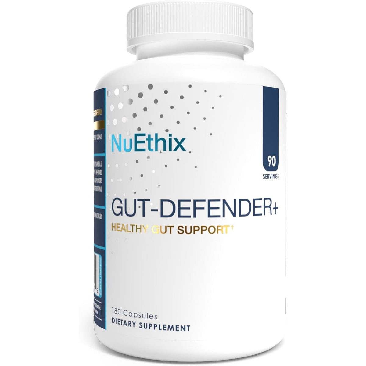 Nuethix Formulations Gut Defender+ Microbiome Balance Dietary Supplement, 180 Capsules, 90 Servings