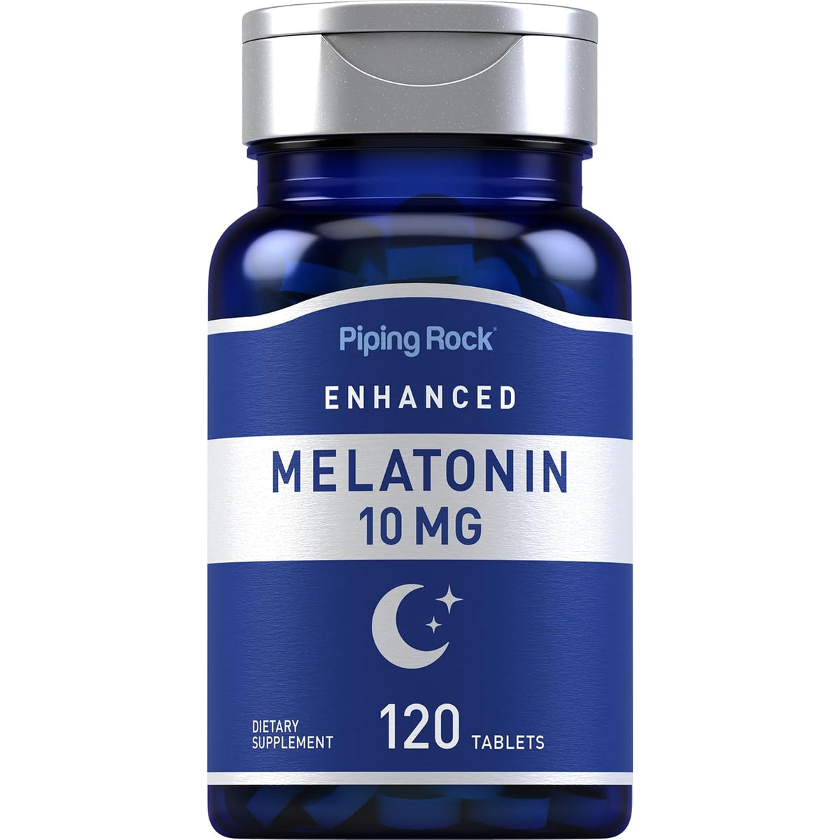 Piping Rock Melatonin 10Mg | 120 Tablets | with L-Theanine | Adult Sleep Supplement | Extra Strength Formula | Vegetarian, Non-Gmo, Gluten Free