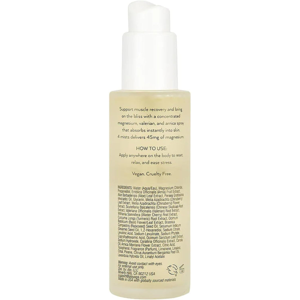 ALO Magnesium Oil Spray | Sleep & Relaxation + Muscle Recovery | Fast-Absorbing Magnesium with Valerian Root, Arnica & Essential Oils | Non-Sticky Body & Pillow Mist | 3.2 Oz
