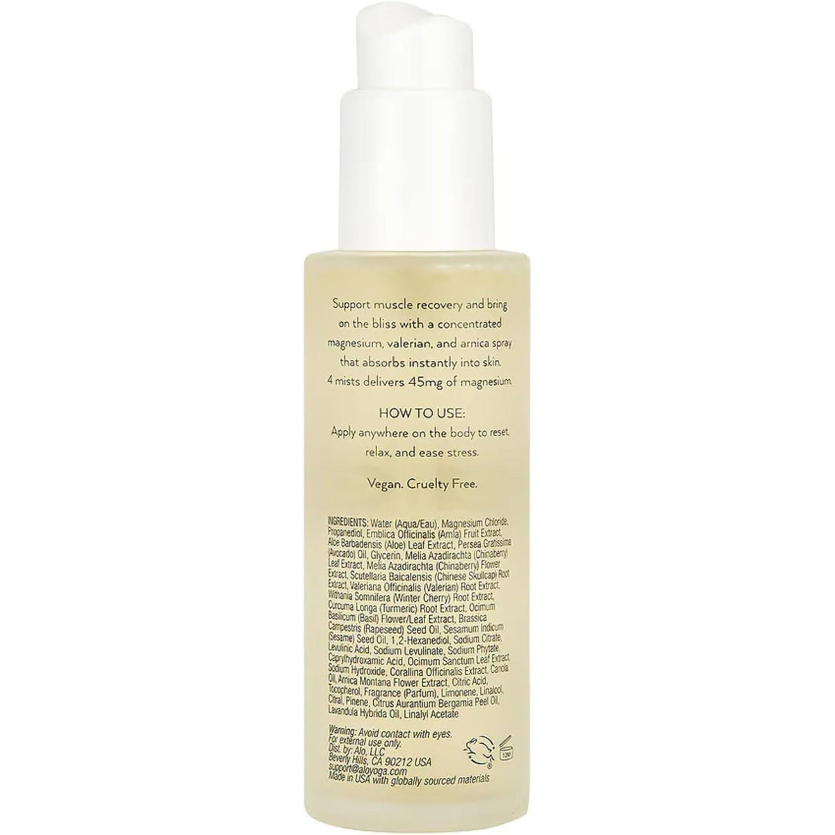 ALO Magnesium Oil Spray | Sleep & Relaxation + Muscle Recovery | Fast-Absorbing Magnesium with Valerian Root, Arnica & Essential Oils | Non-Sticky Body & Pillow Mist | 3.2 Oz