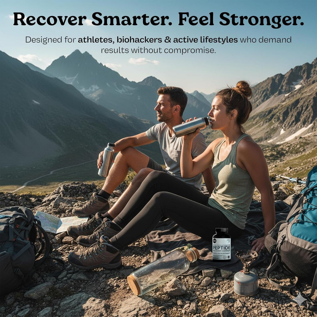 Peptide Recovery Complex – Advanced 157 Recovery Blend | Collagen Peptide Amino Support Formula for Muscle, Joint & Tissue Health | Post-Workout Recovery & Flexibility Support | 90 Capsules