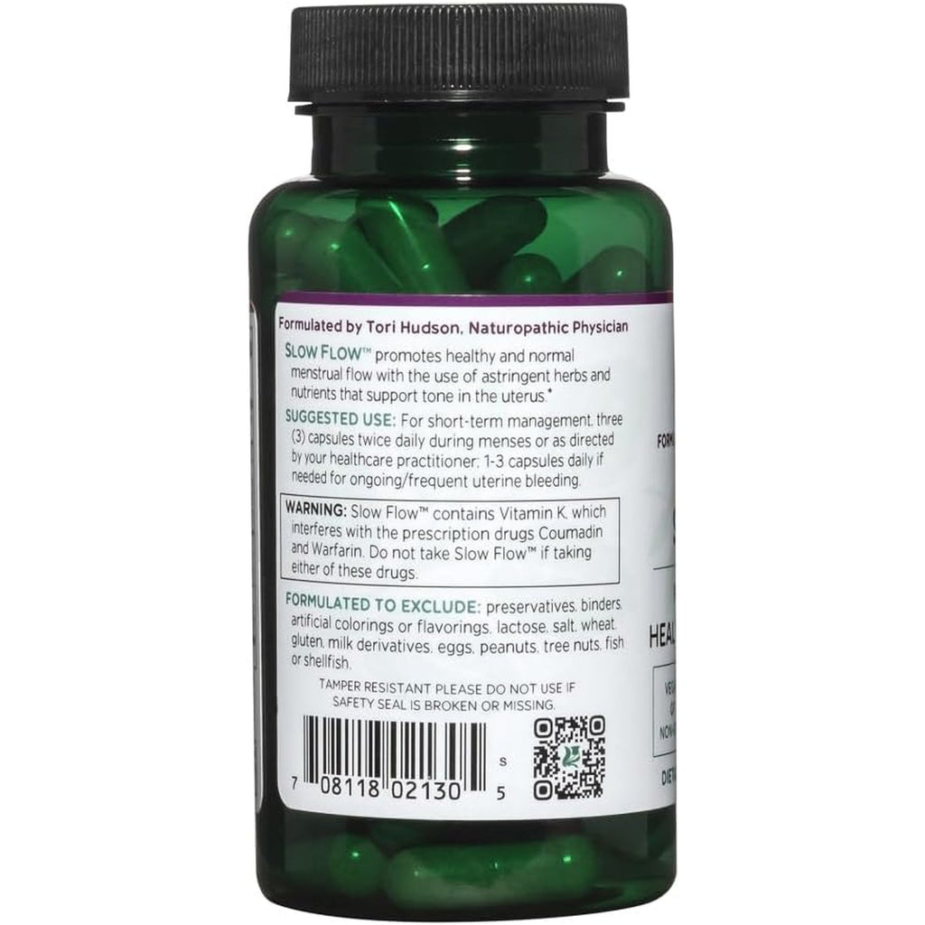 Vitanica Slow Flow, Menstrual Flow Support, Vegan, 60 Capsules