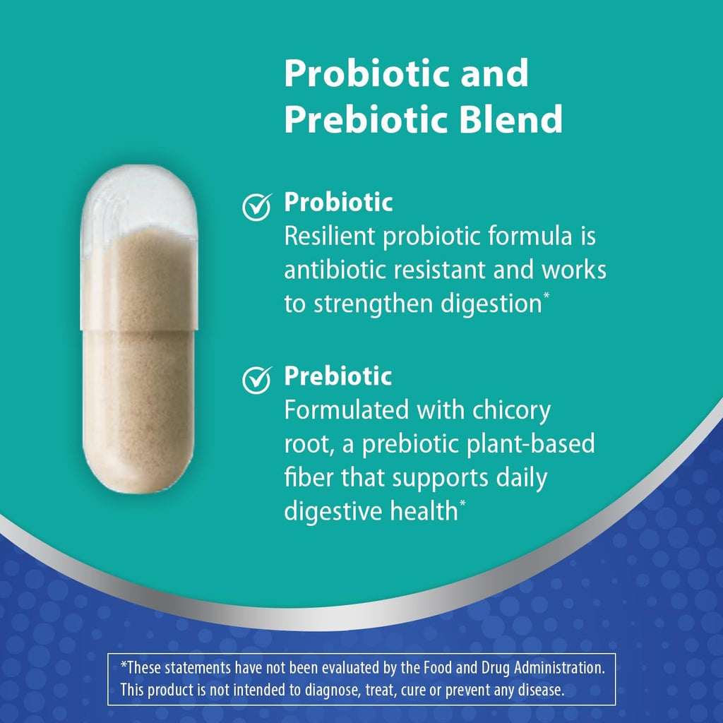 Florastor Advanced Pro+Pre Daily Probiotic and Prebiotic Supplement for Women and Men, Boosts Good Bacteria, Saccharomyces Boulardii CNCM I-745 (30 Capsules) (Pack of 1)