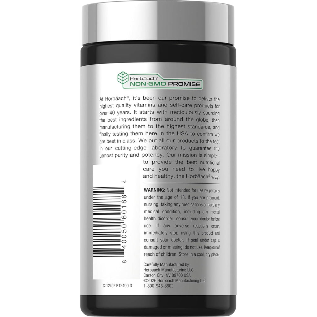 Horbäach Rhodiola Rosea Capsules | 180 Count | Non-Gmo, Gluten Free Supplement