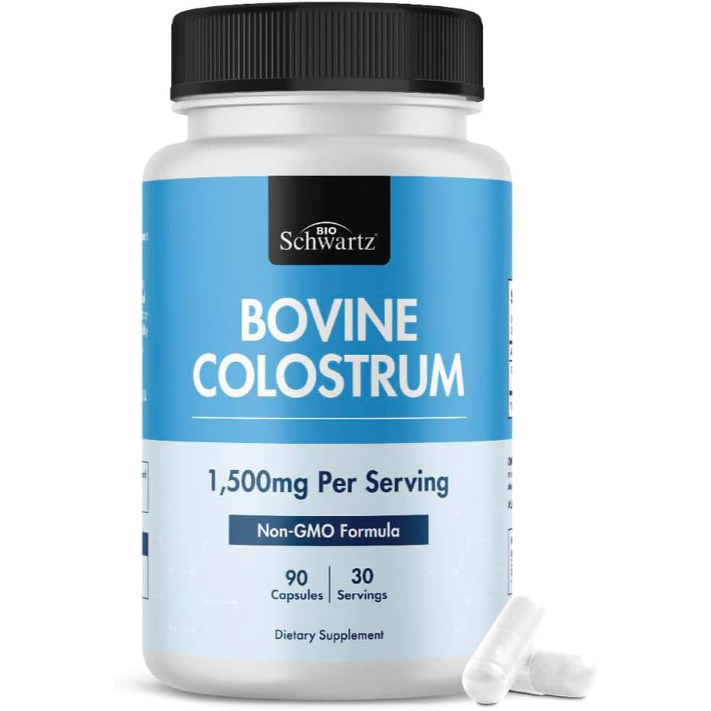 Colostrum Supplement Extra Strength 1500Mg per Serving - Grass Fed Colostrum Capsules from Bovine First Milking, Supports Gut Health and Immunity for Women and Men - Non-Gmo, Gluten Free, 90 Count
