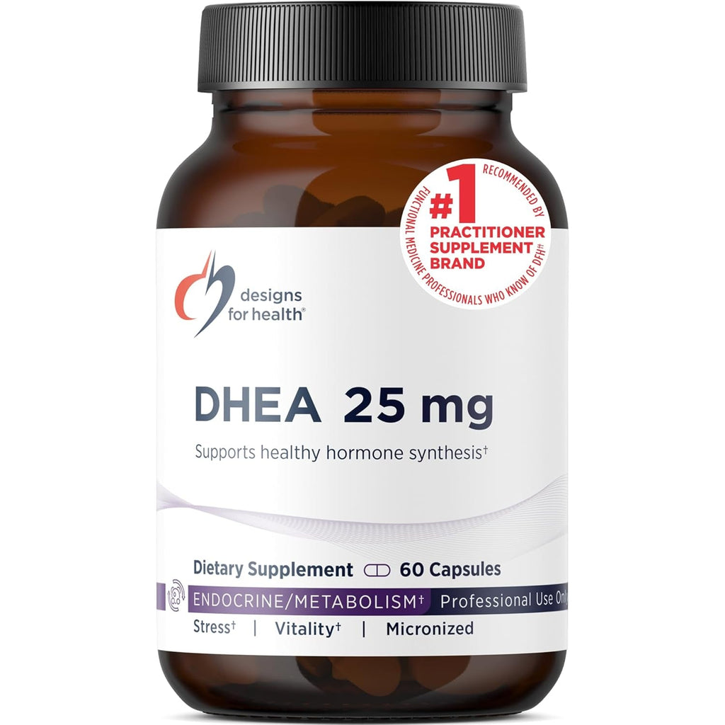 Designs for Health DHEA 25Mg - DHEA Supplement for Men + Women - Supplement to Help Support Healthy Aging, Muscle Integrity, Energy + Hormonal Synthesis - Non-Gmo (60 Capsules)