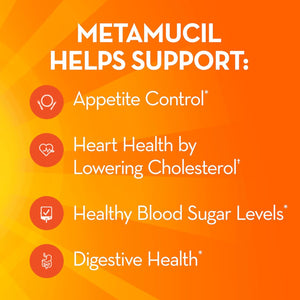 Metamucil, 4-In-1 Fiber Supplement, Psyllium Husk Powder, Sugar-Free Powder, Berry Flavored Drink, 114 Servings