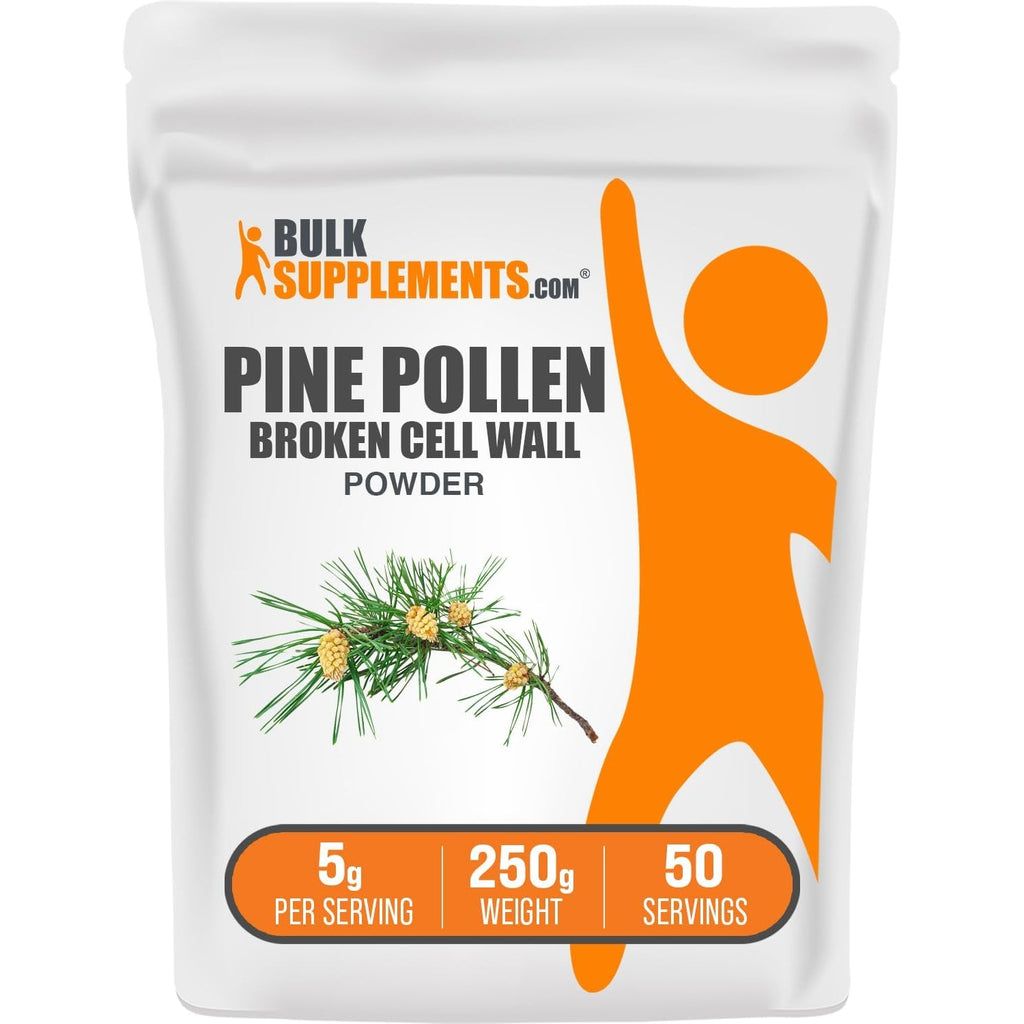 Bulksupplements.Com Pine Pollen Powder - Broken Cell Wall, Pine Pollen Supplement, Herbal Supplement - Gluten Free, 5G per Serving, 250G (8.8 Oz) (Pack of 1)