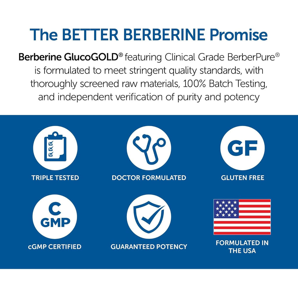 Dr. Whitaker’S Berberine Glucogold Supplement with 1500 Mg per Day of Berberpure Berberine, Concentrated Cinnamon, Crominex Chromium and Banaba Leaf Extract (90 Tablets)