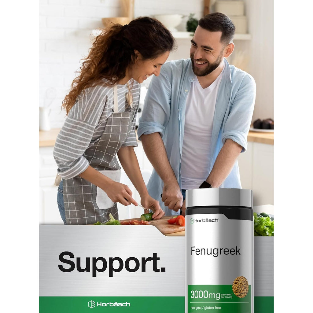 Horbäach Fenugreek Capsules | 150 Count | Non-Gmo & Gluten Free Extract | Fenugreek Seeds