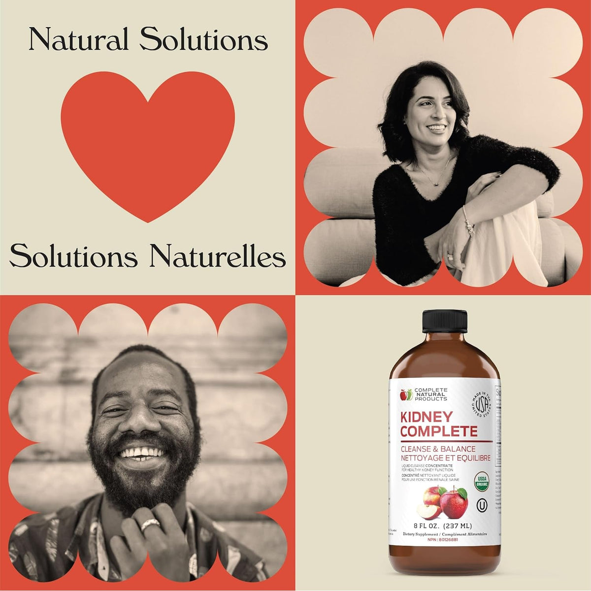 Complete Natural Products Kidney Complete - 8Oz Organic Liquid for Kidney Support, Cleanse, and Detox with Apple Cider Vinegar, Lemon, & Organic Chanca Piedra.