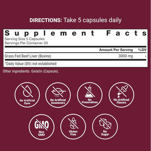Force Factor Primal Origins Beef Liver Capsules, Grass Fed Beef Organ Supplement, Pasture-Raised, Hormone & Antibiotic Free, Non-Gmo, 150 Capsules