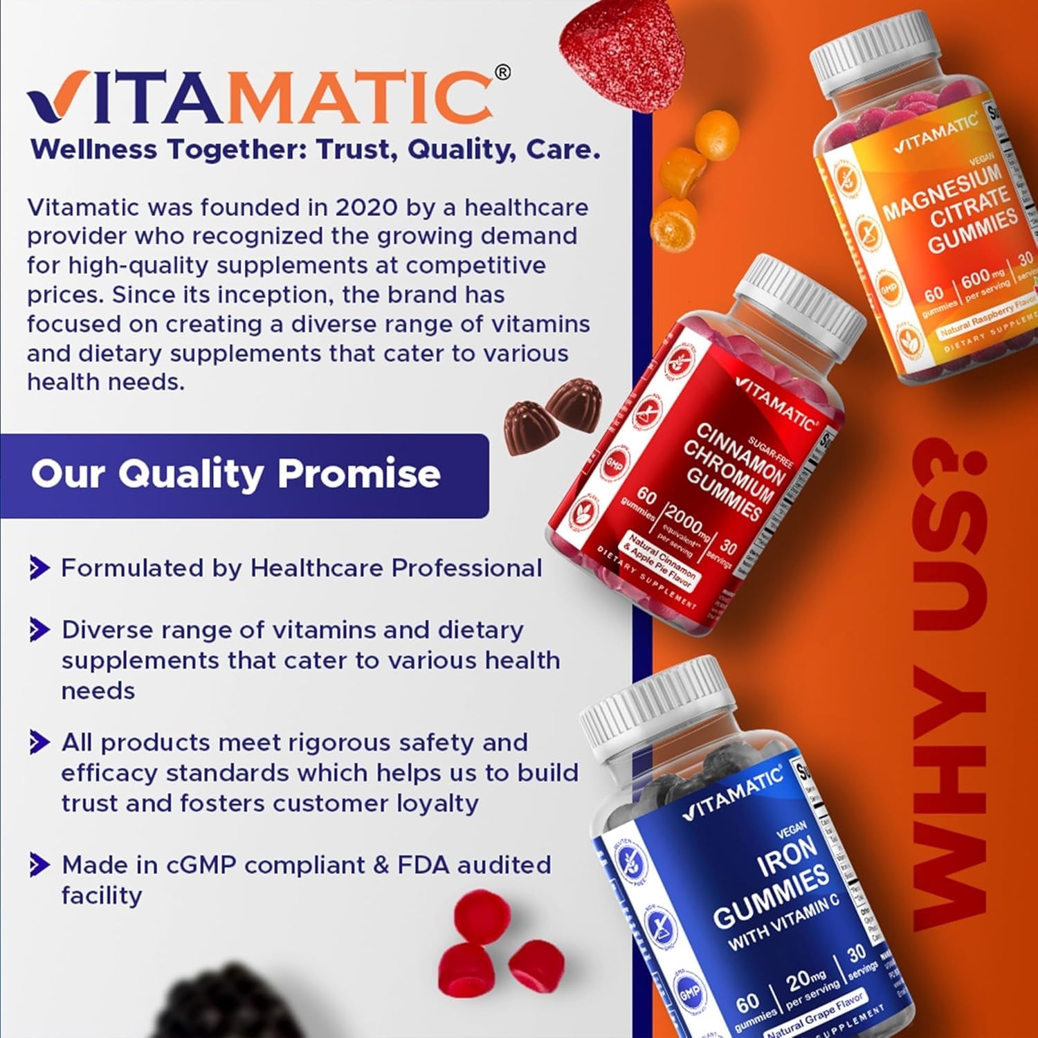 Vitamatic Sugar Free Melatonin 60 Mg - 60 Vegetarian Gummies - Non-Habit Forming Supplement
