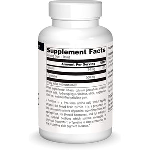 Source Naturals L-Tyrosine -Free Form Amino Acid Supplement - 100 Tablets