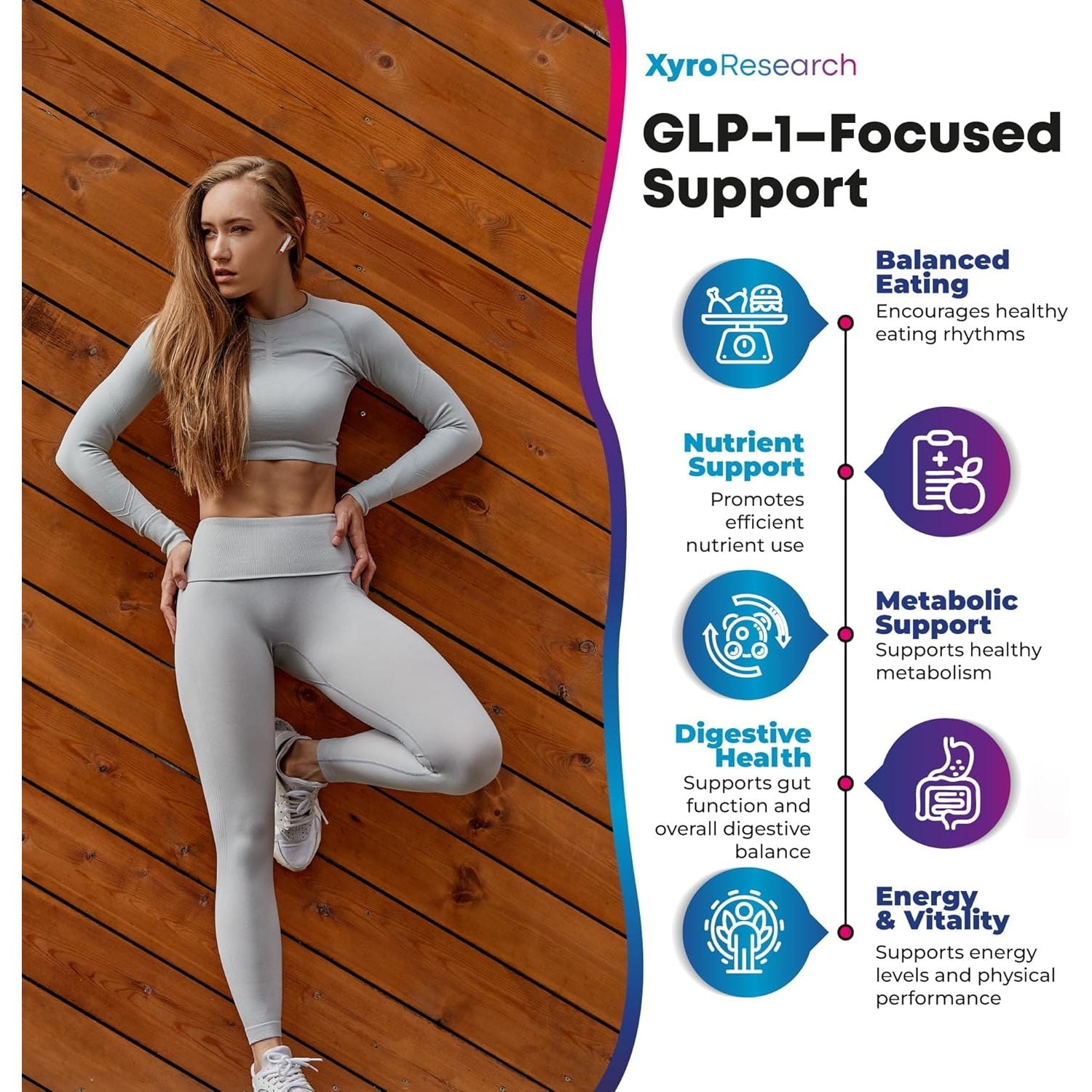 GLP-1 Support Probiotic Weight Loss Supplement - GLP1 Support for Women Men with Berberine - Natural Daily Oral GLP 1 Support Fat Burn Healthy Metabolism Gut Health - Vegan Gluten Free