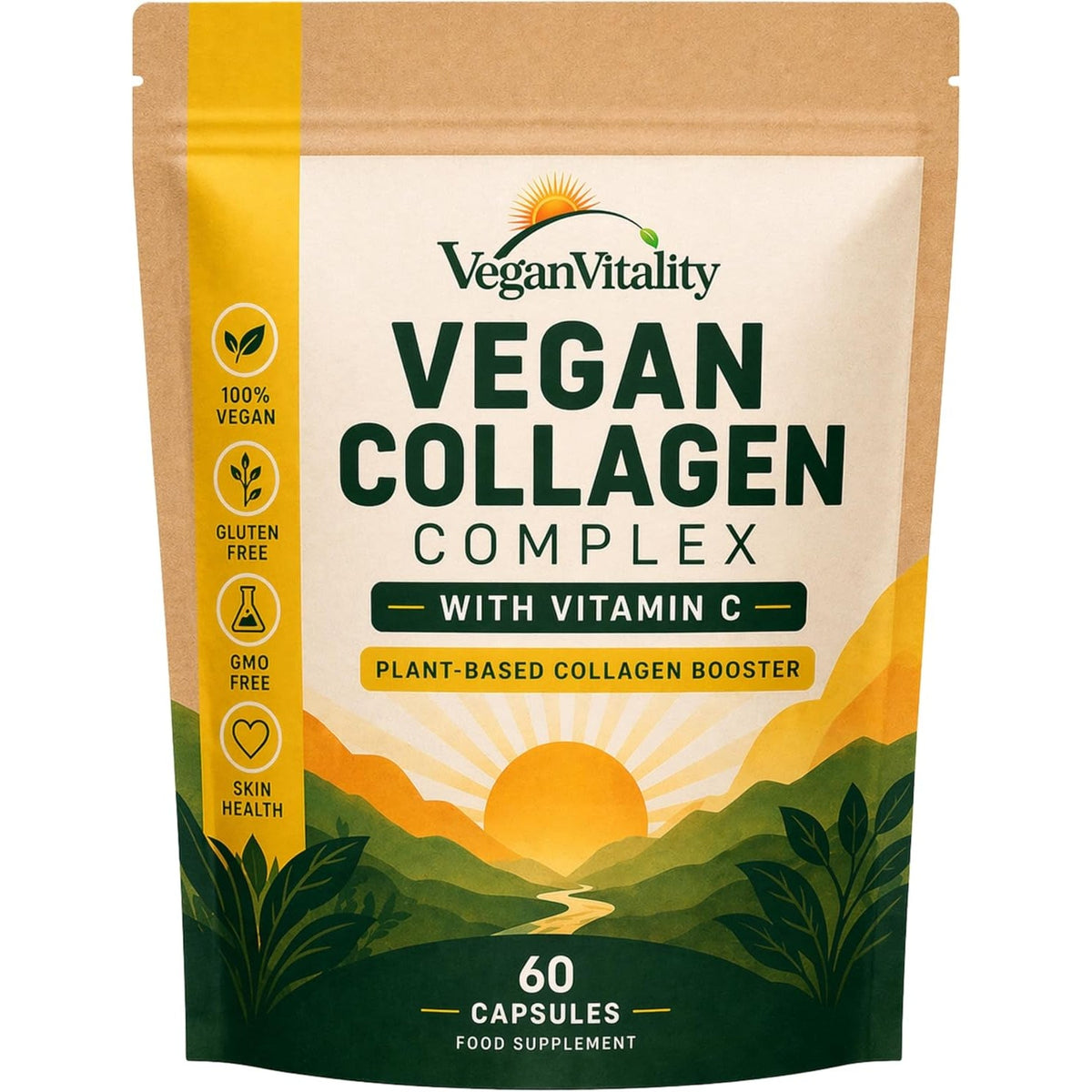 Vegan Collagen Supplements with Biotin for Hair, Skin, Nails & Joints - 2 Months Supply. Cruelty Free Plant Based Collagen Vegan, Vegetarian Collagen Booster Pills. Vegan Collagen for Women and Men