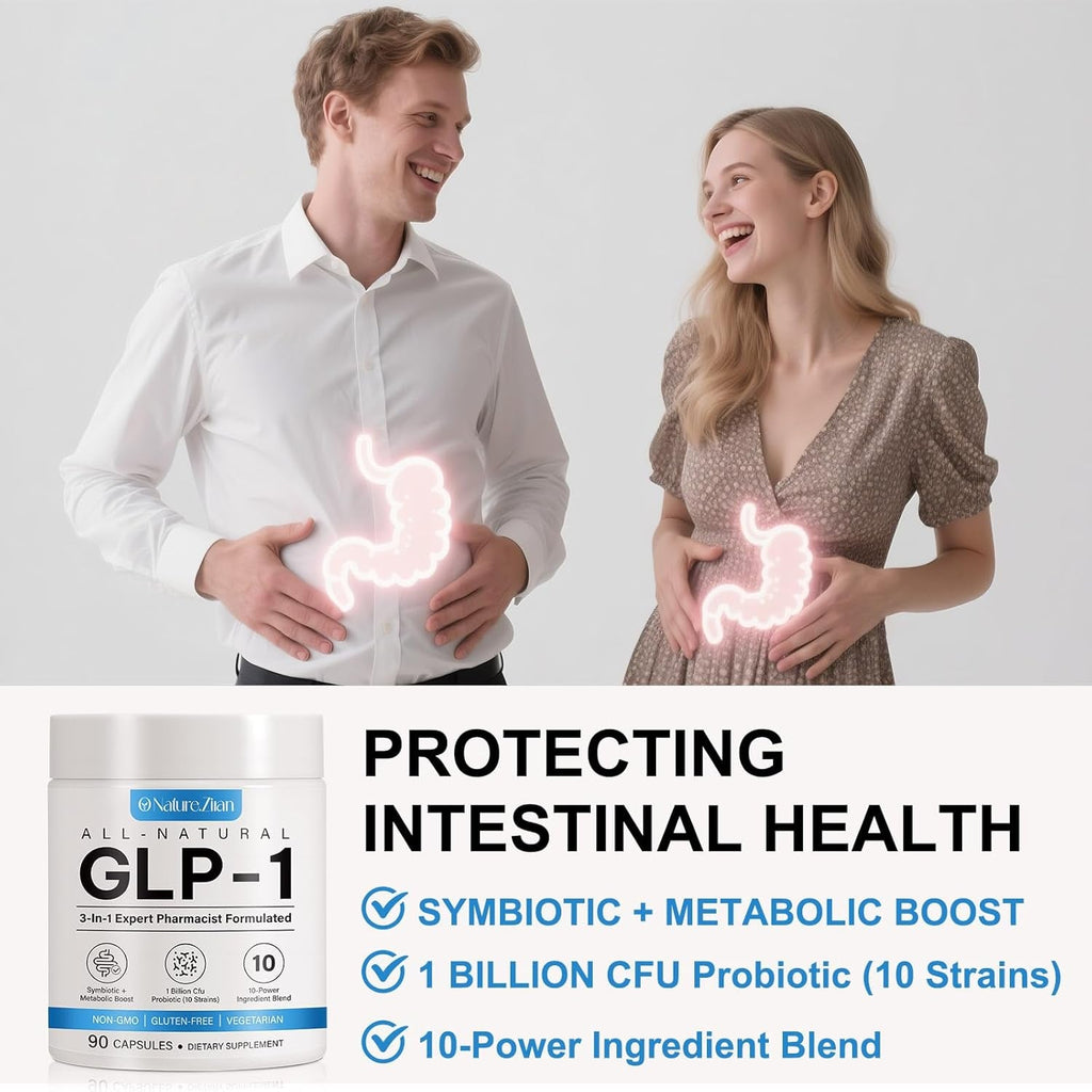 O NATURE . ZIRAN GLP-1 Weight Management Supplement for Women & Men, GLP1 Appetite Control, Energy & Digestion Balance - Vegan, Gluten-Free, Dairy Free, 90 Capsules (Pack of 1)