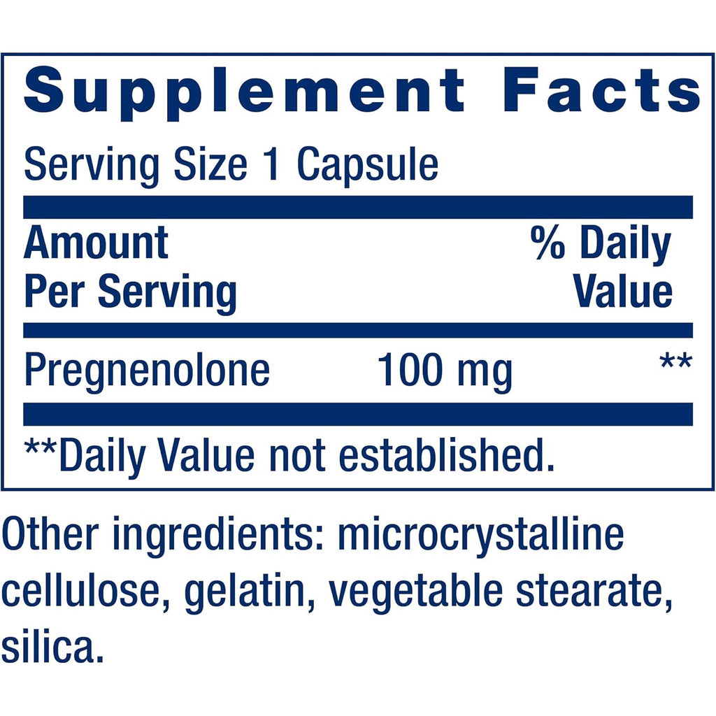 Life Extension Pregnenolone - Hormone Balance Supplement for Healthy Hormone Levels, 100 Mg - Hormone Balance, Memory, Focus, Cognitive Health - Gluten-Free, Non-Gmo, 100 Capsules