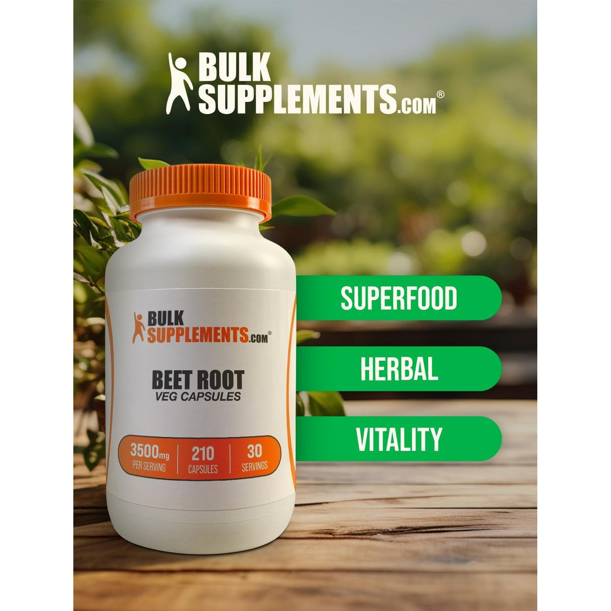 Bulksupplements.Com Beet Root Capsules - Beet Root Supplement, Beet Root Pills - Vegan, Superfood, & Gluten Free - 7 Capsules per Serving, 210 Veg Capsules (Pack of 1)