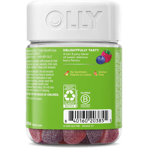 OLLY Kids Friendly Fiber Gummy, Digestion Support,* 3G Prebiotic Fiber FOS, Kids Chewable Supplement, Berry Brilliant Flavored, 25 Day Supply - 50 Count