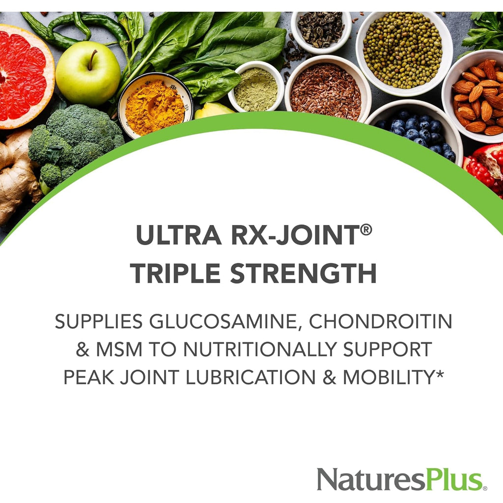 Naturesplus Ultra Rx-Joint Triple Strength - 120 Tablets - Supports Healthy Joint Function - with Glucosamine, Chondroitin & MSM - Gluten Free - 30 Servings