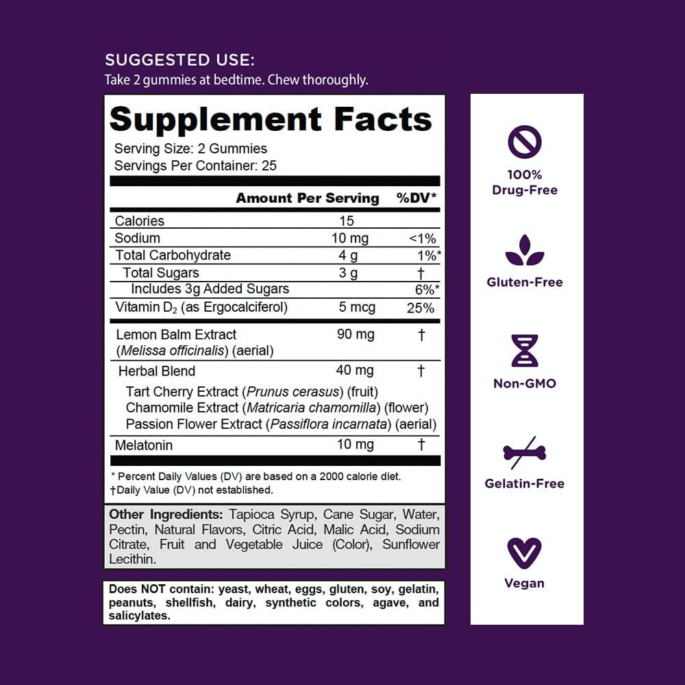 Goli Nutritional Supplement, Extra Strength Sleep Gummy 10Mg Melatonin - 1 Pack 50 Count - Gluten-Free, Vegan, Non-Gmo, and Gelatin-Free