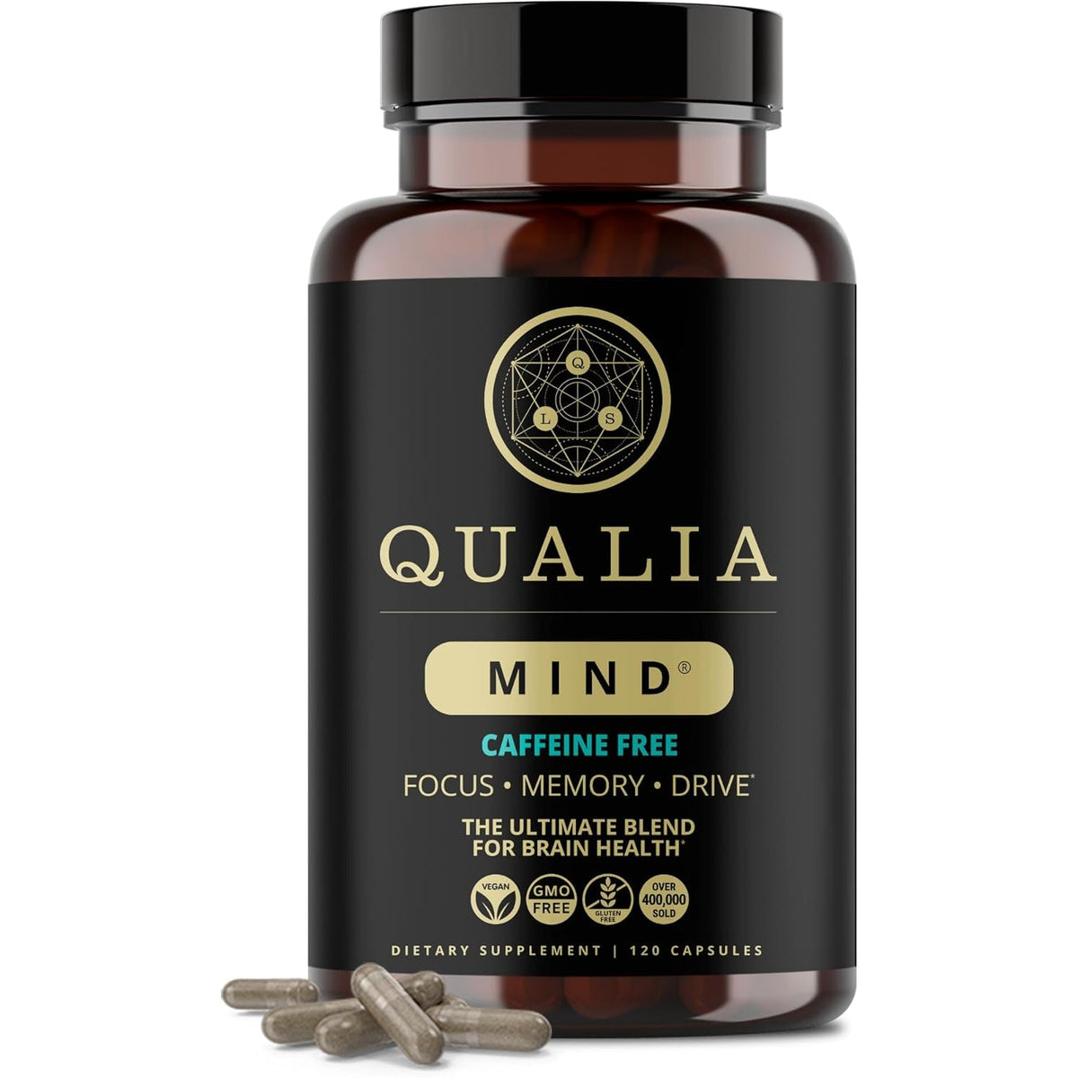 Qualia Mind (Caffeine Free) | the Ultimate Blend for Brain Health* | Doctor-Formulated Nootropic to Fuel Focus & Concentration* | Supports Long Term Brain Health| Maintain Drive & Productivity