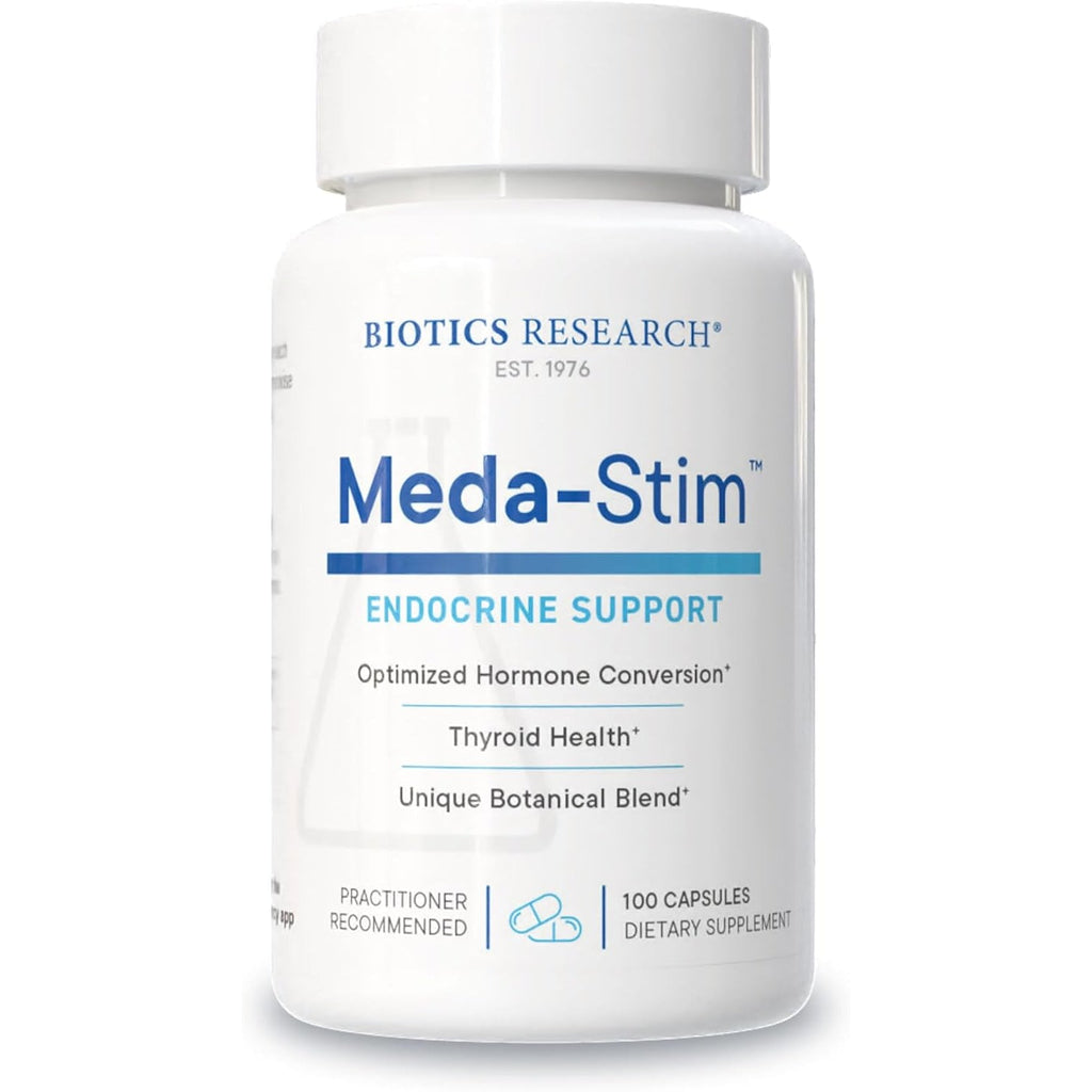 Biotics Research Meda Stim Support Endocrine Function, Nutritional Support for the Thyroid Gland, Healthy T3, T4, Thyroxine Levels, Metabolic Health, Contains Iodine, Selenium, Magnesium, 100 Capsules