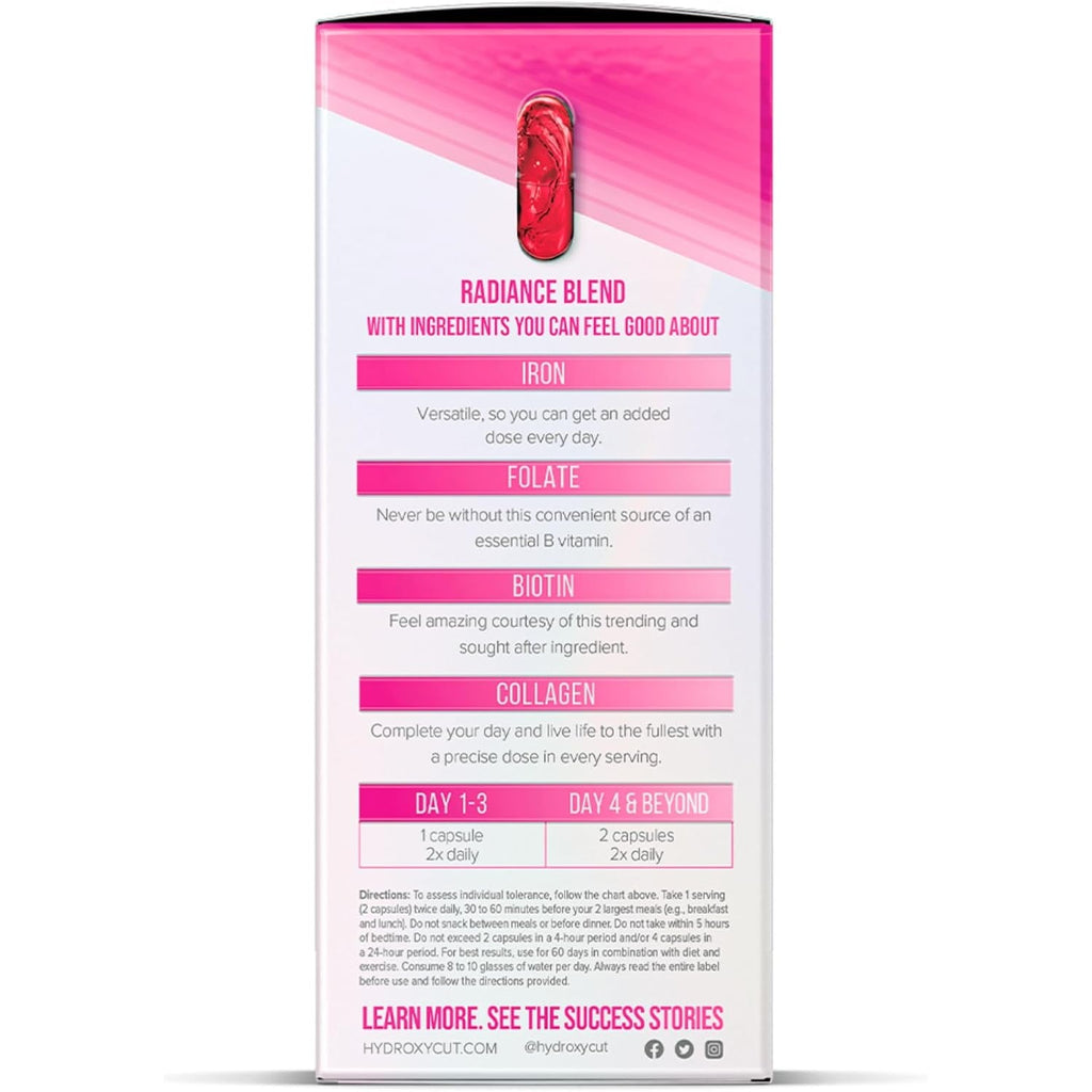 Hydroxycut +Women - Thermogenic Support Formula - Energy & Metabolism Support - C. Canephora Robusta, Collagen, Biotin, Iron & Folate - Rapid Release Liquid Capsules